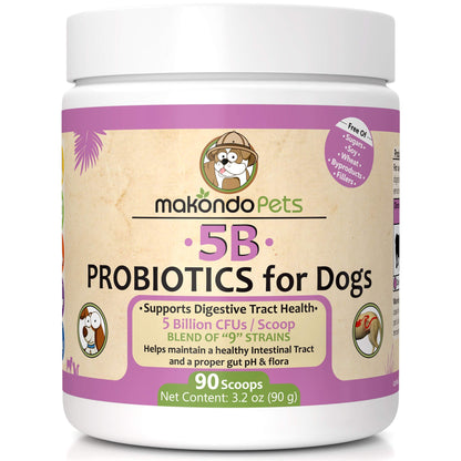 Probiotics for Dogs & Puppies–Extra Strength 9 Species 5 Billion CFU per Scoop