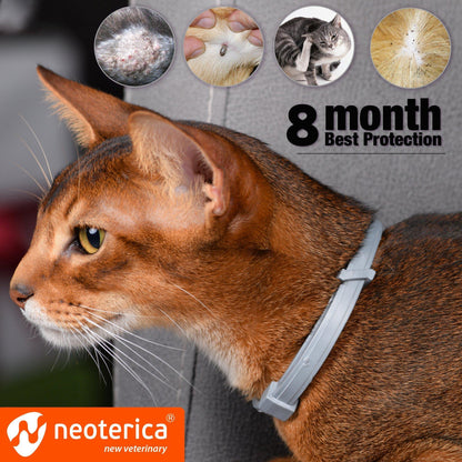 Natural Flea & Tick Collar for Cats   6 Months Control of Best Prevention &