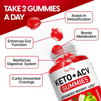 Keto ACV Gummies Advanced Weight Loss Boost Metabolism with Apple Cider Vinegar