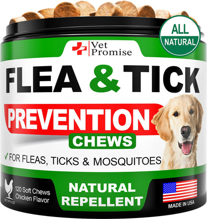 Flea and Tick Prevention for Dogs Chewables   All Natural Dog Flea & Tick