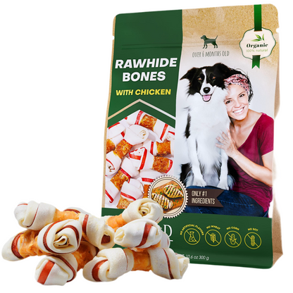 Dog Rawhide Sticks Wrapped with Chicken & Pet Natural Chew Treats   Grain Free