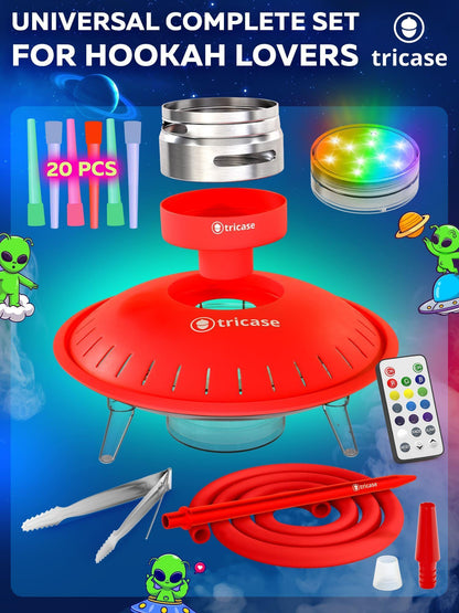 Premium Portable Red Hookah Set   Red Hookah Set UFO With Everything