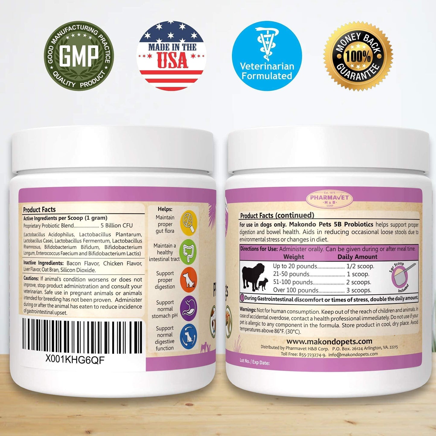 Probiotics for Dogs & Puppies–Extra Strength 9 Species 5 Billion CFU per Scoop