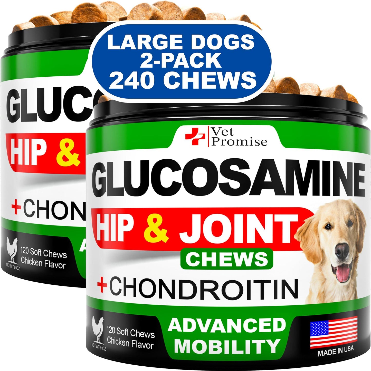 (2 Pack) Glucosamine for Dogs   Hip and Joint Chews