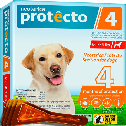 Neoterica Protecto 4 Flea and Tick Prevention for Dogs & Puppies   Flea