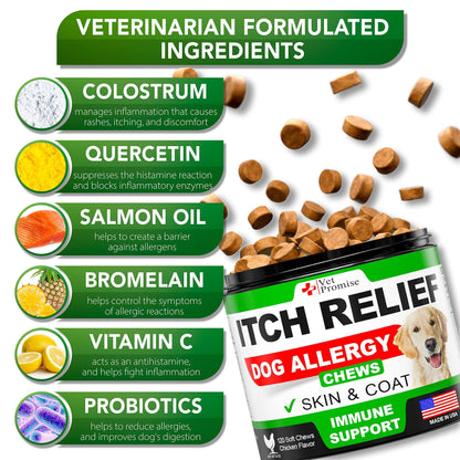 Dog Allergy Chews   Itch Relief for Dogs   Dog Allergy Relief   Anti Itch for