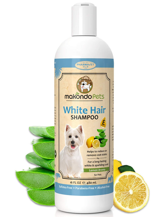 Dog Whitening Shampoo– for Dogs with White Light Colored Hair Coat Fur–White