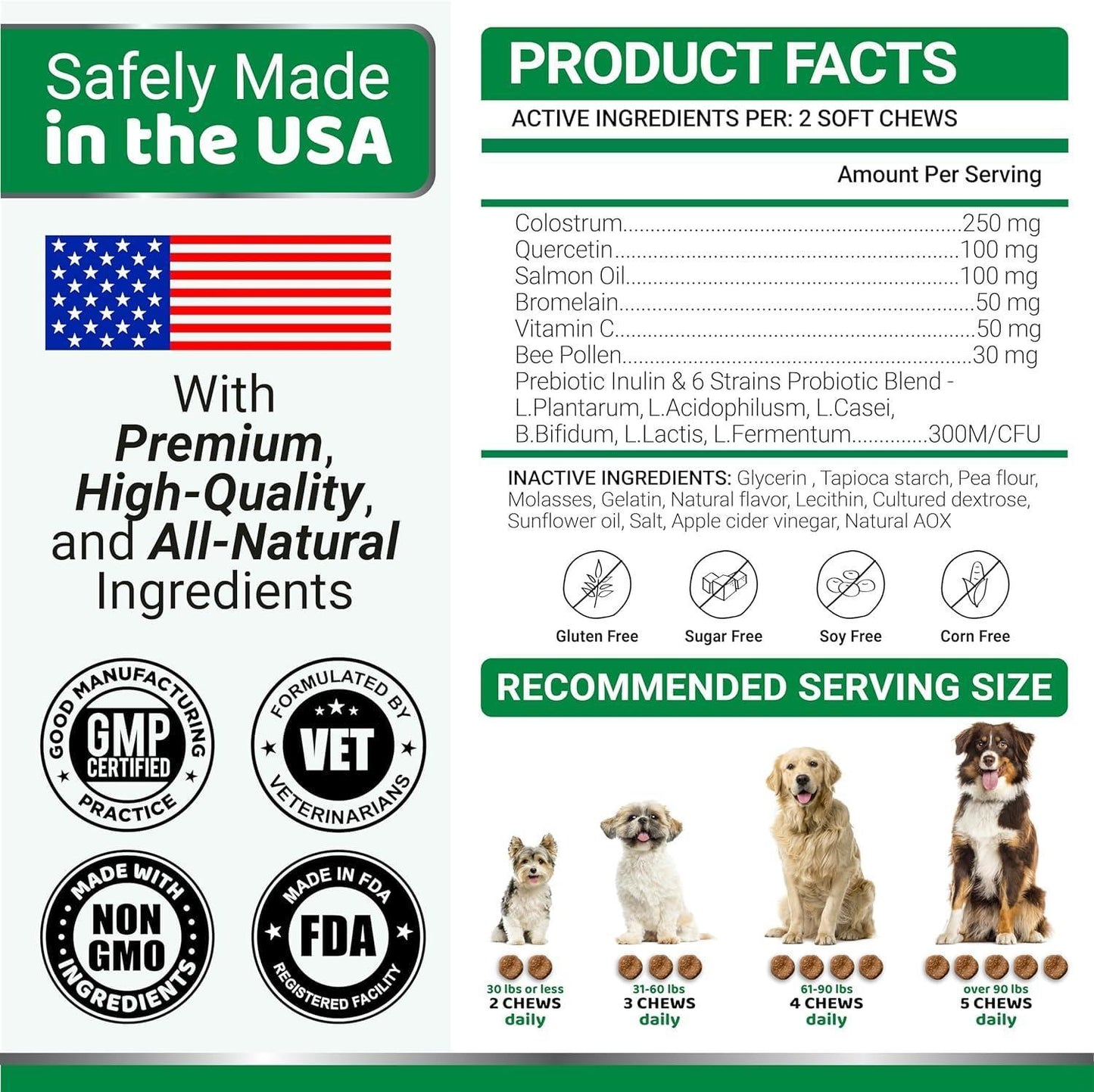 YUMA'S 2 Pack Dog Allergy Relief Chews   Dog Itching Skin Relief Treatment