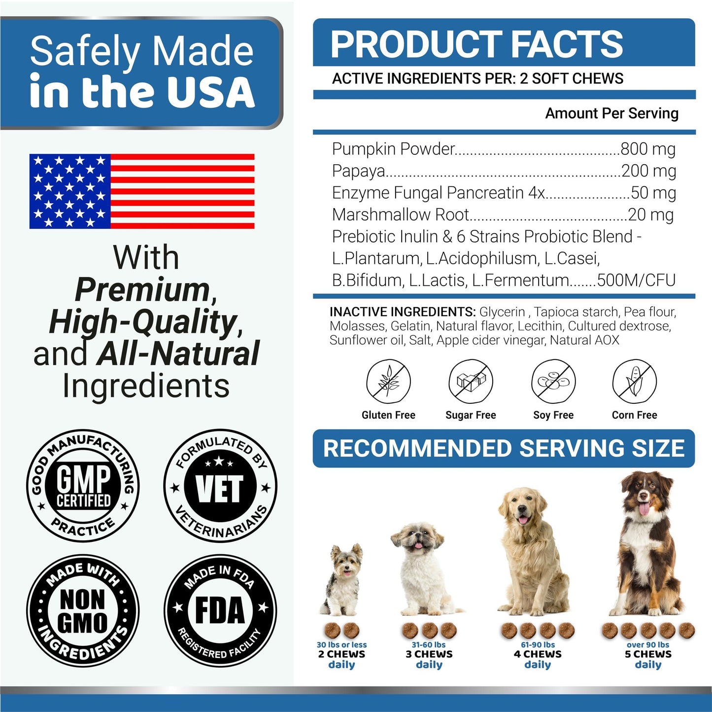 Probiotics for Dogs and Digestive Enzymes   170 Dog Probiotics Chews   Pet