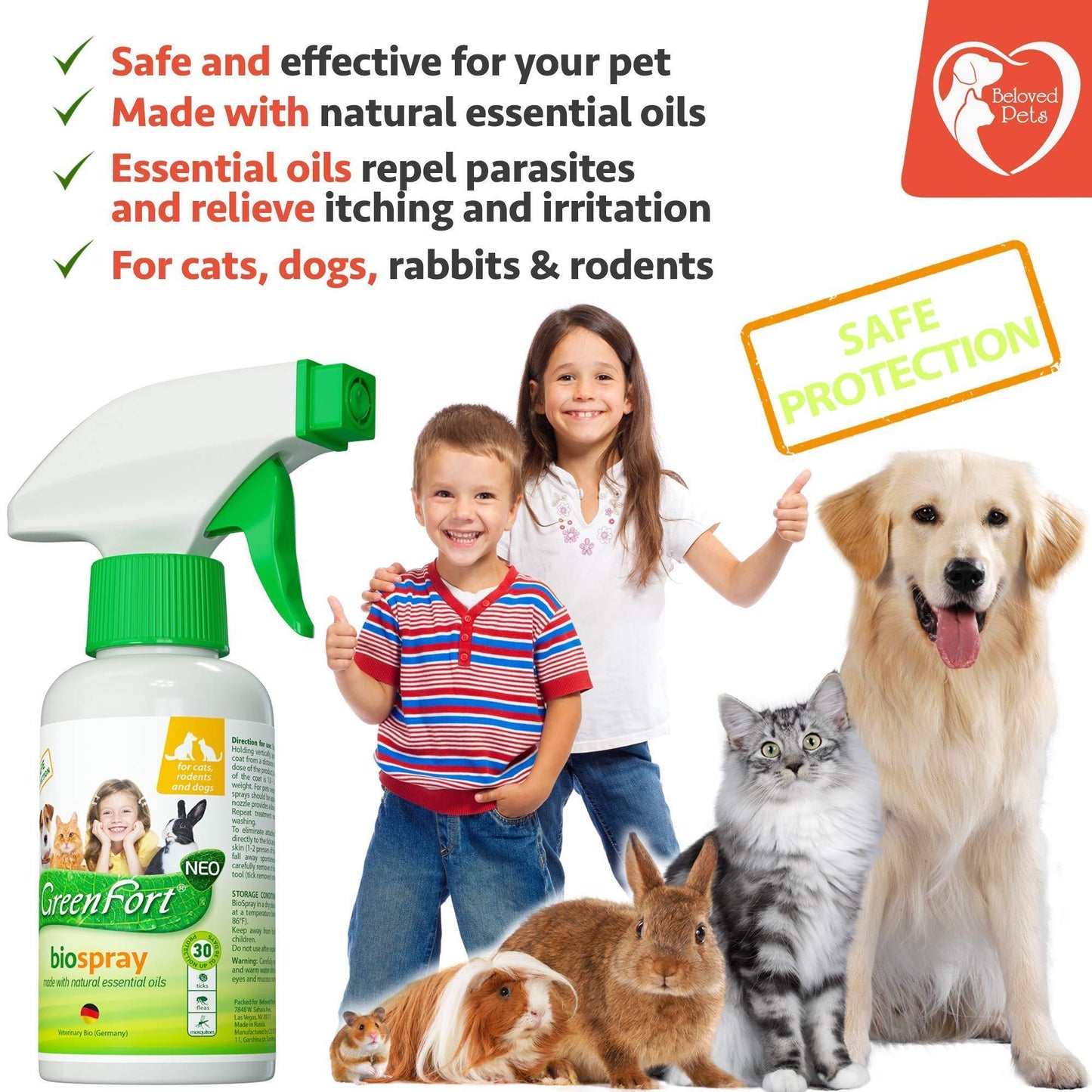 Natural Flea and Tick Home Spray for Dogs Cats & Ferret   Mosquito Bug