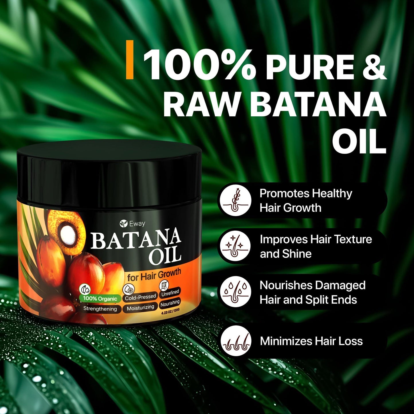 100% Raw Batana Oil for Hair Growth from Honduras, Dr Sebi Batana Oil, Promotes