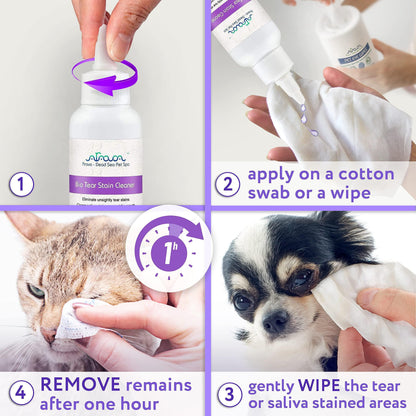 Arava   Tear Stain Remover   Eye Stain Cleaner for Dogs & Cats   Natural