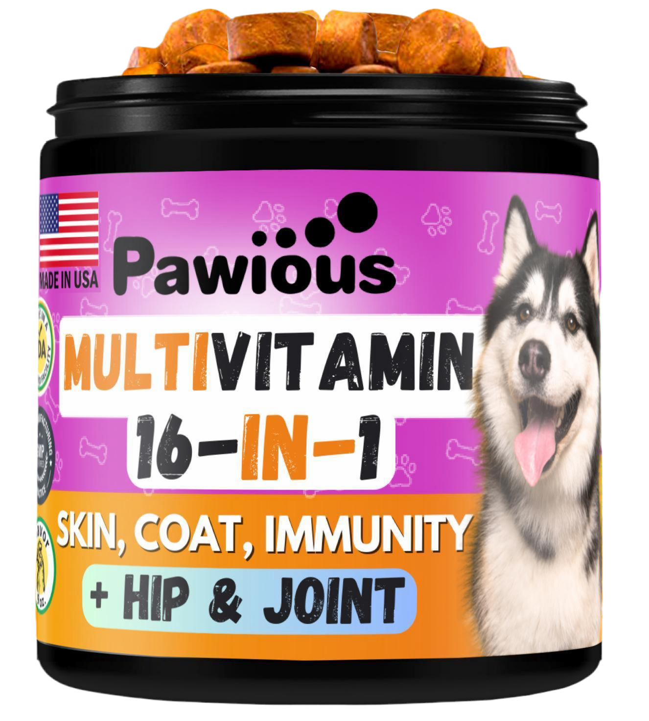 Dog Multivitamin Chewable with Glucosamine 16 in 1   Dog Vitamins and