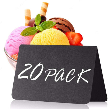 20 Pack Mini Chalkboard Tent Signs for Food   Buffet  Party Table Tent  Wedding