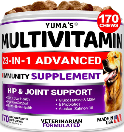 Dog Multivitamin Chewable with Glucosamine   Dog Vitamins and Supplements   170