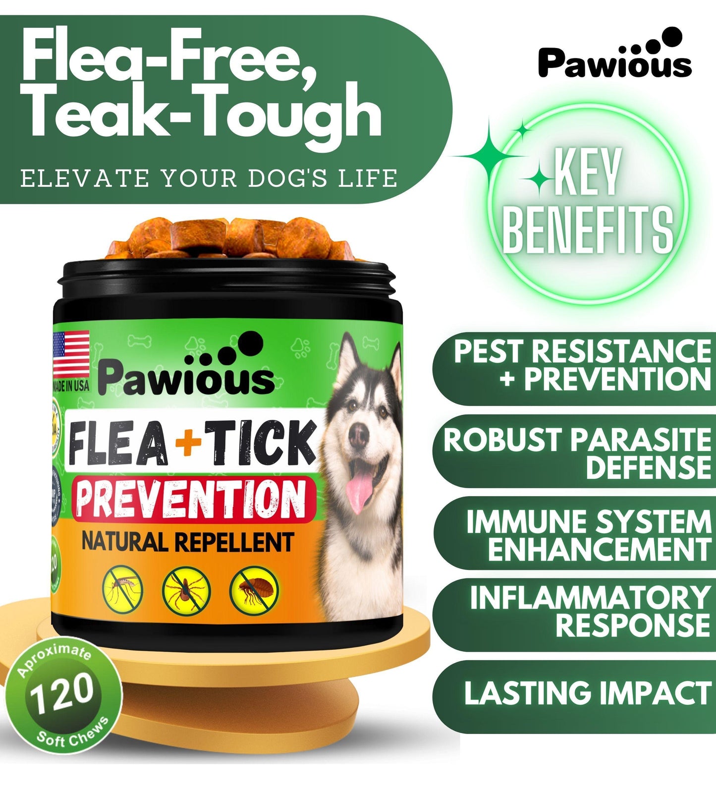 Flea and Tick Prevention for Dogs Chewables   Natural Dog Flea and Tick Control