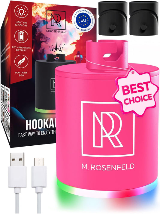 Pink Hookah Pump with 1300 mAh Rechargeable Battery   Electric Hookah Air Pump