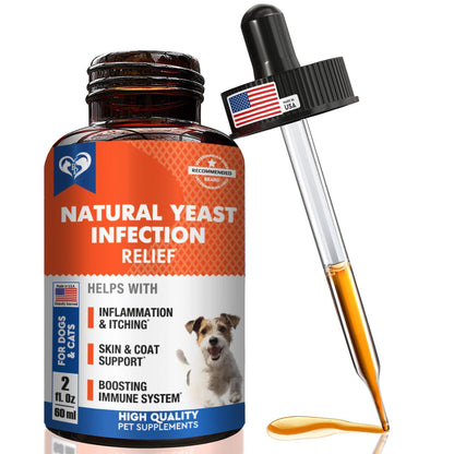 Natural Dog Yeast Infection Anti Itch Treatment   Itchy Ears Skin & Allergy