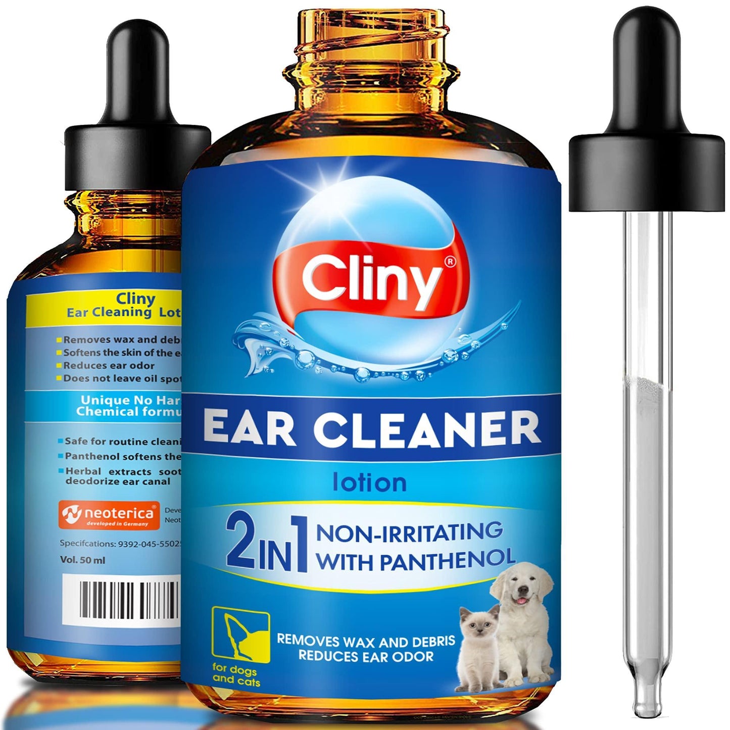 Cat & Dog Ear Cleaner Drops & Wash Solution   Yeast Otic Infection Treatment &