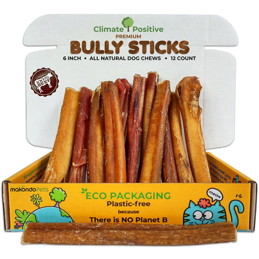 Bully Sticks 100% Natural Beef Dog Chews 6” Premium Quality Healthy Dog Treats