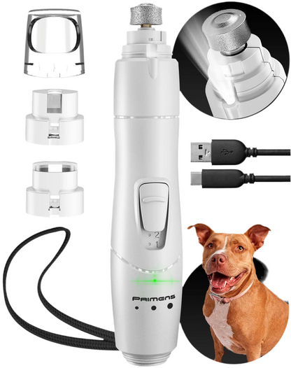 Dog Nail Grinder with LED Light Rechargeable Dog Nail Grinder for Large Dogs