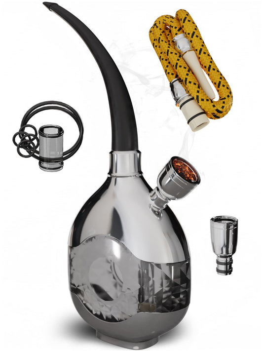 Mini Hookah Set With Everything   Silver Hookah Set   Portable Hookah Set For