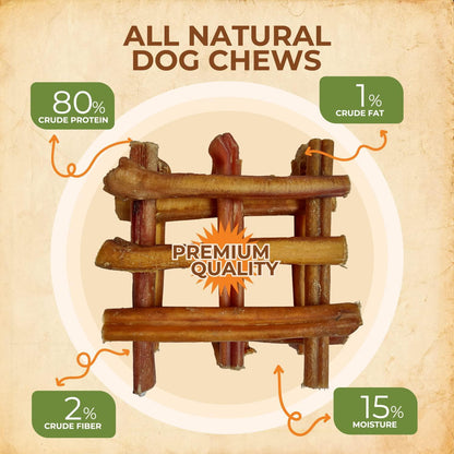 Bully Sticks 100% Natural Beef Dog Chews 6” Premium Quality Healthy Dog Treats