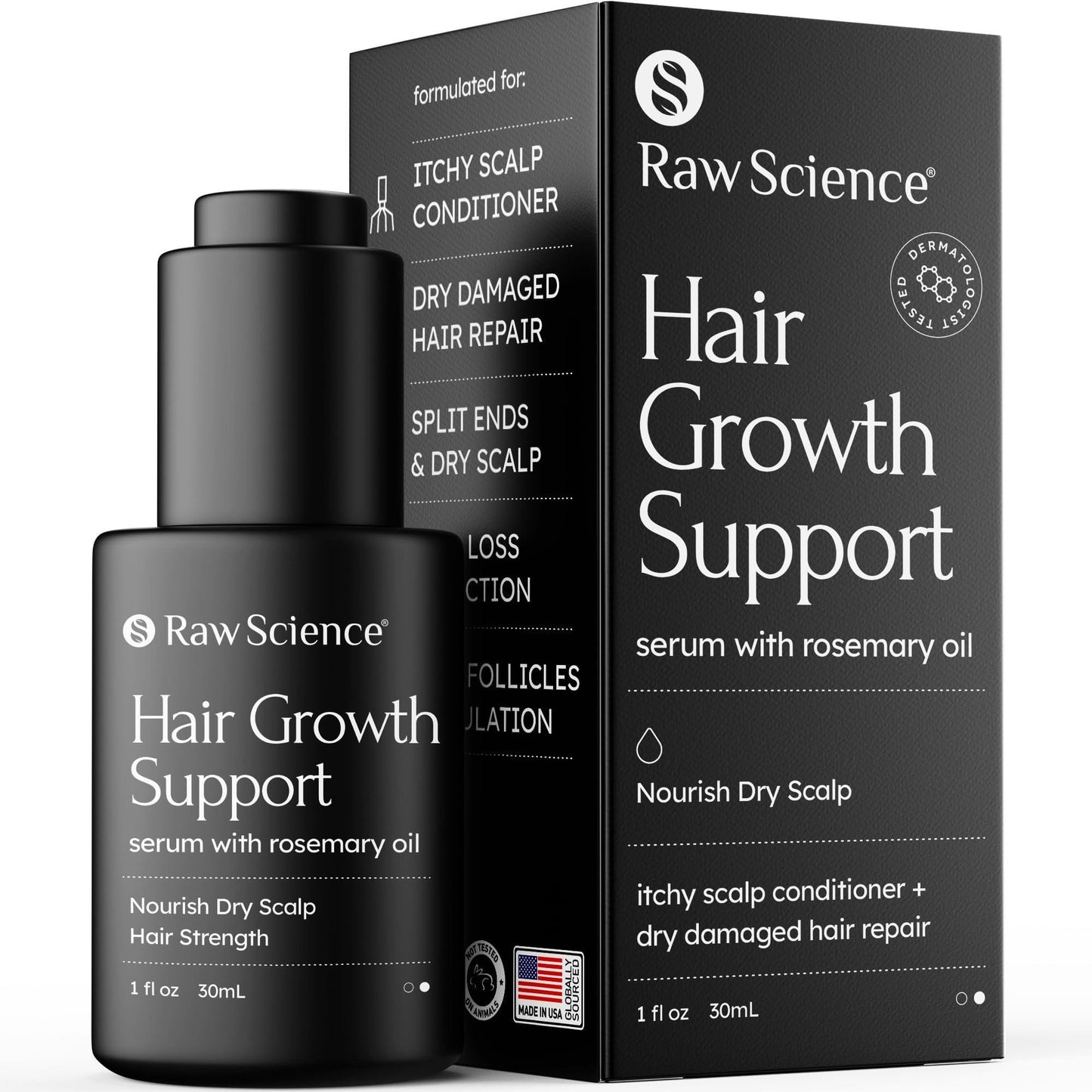 Biotin Keratin Rosemary Oil for Hair Growth Serum with Caffeine Coconut Avocado