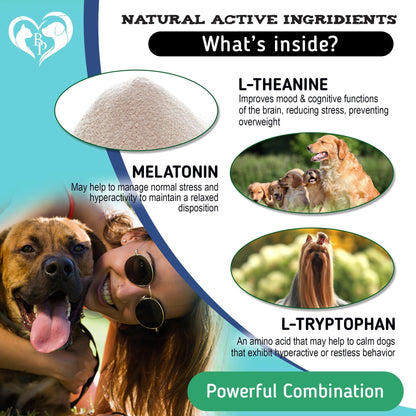 Hemp Calming Chews for Dogs & Puppy Pet Separation Anxiety Relief Treats & Calm