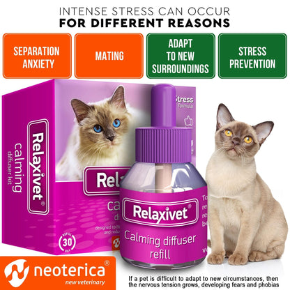 Relaxivet Natural Cat Calming Pheromone Diffuser   Improved No Stress Formula