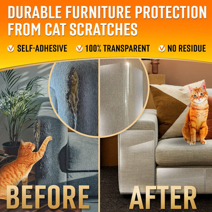 Heavy Duty Cat Scratch Deterrent Furniture Protectors for Sofa Doors Clear