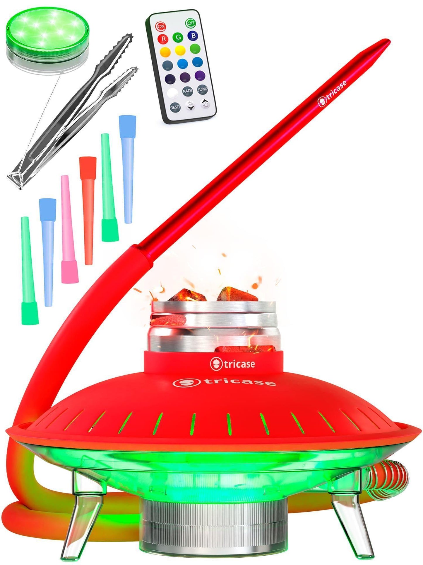 Premium Portable Red Hookah Set   Red Hookah Set UFO With Everything