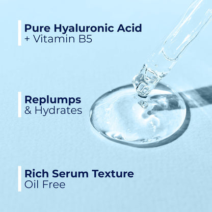 Pure Hyaluronic Acid Serum for Face with Vitamin B5 Hydrating Serum for