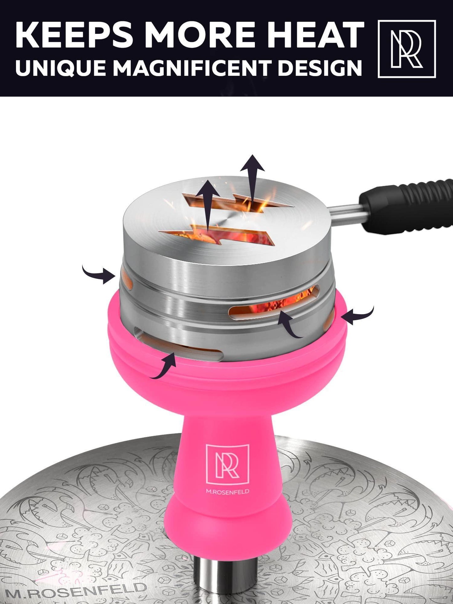 M. ROSENFELD Pink Hookah Bowl Set Silicone – Premium Shisha Bowl Phunnel Hookah