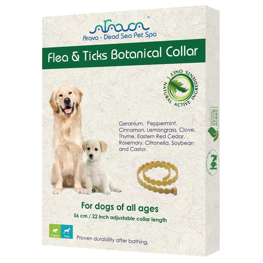 Arava Flea & Tick Collar   for Dogs & Puppies   Length 22''   11 Natural Active