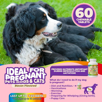 Prenatal Dog Vitamins – Multivitamin for Dogs and Cats with Folic Acid Minerals