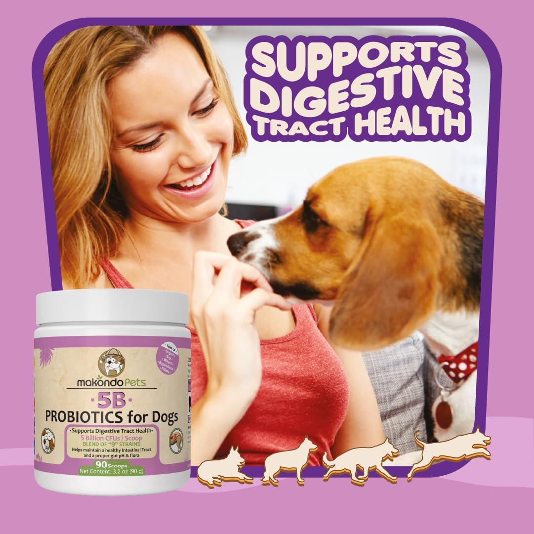 Probiotics for Dogs & Puppies–Extra Strength 9 Species 5 Billion CFU per Scoop