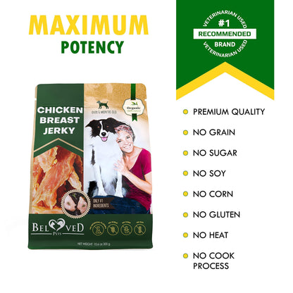 Chicken Jerky Dog Treats & All Natural and Organic Healthy Snacks for Large &