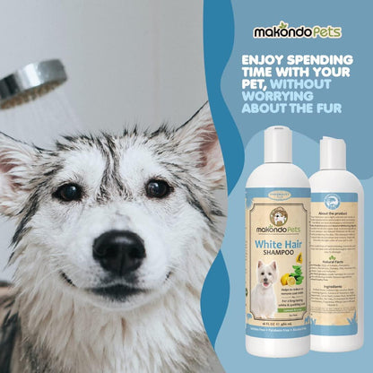 Dog Whitening Shampoo– for Dogs with White Light Colored Hair Coat Fur–White