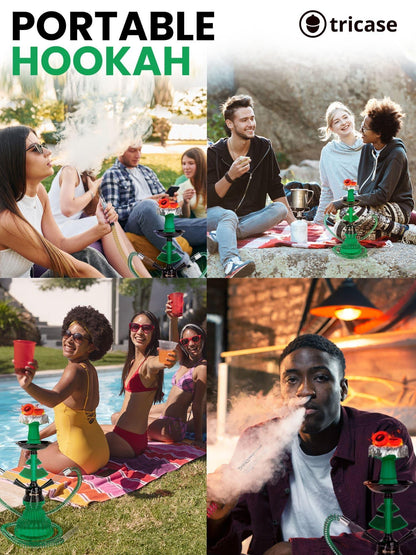 Green Hookah set with everything   Hookah Set 2 Hose Hookah – LilOne