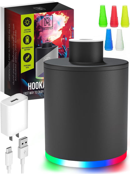 Black Hookah Pump Hookah Starter with 1000 mAh Rechargeable Battery   Electric