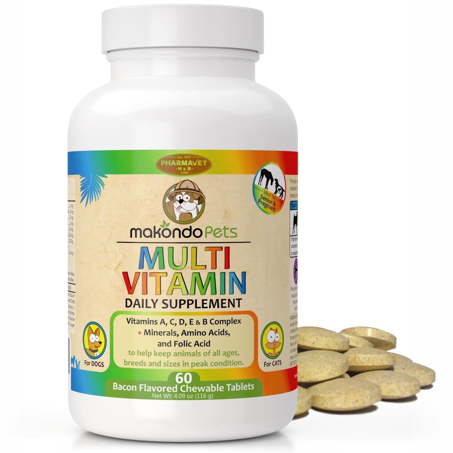 Prenatal Dog Vitamins – Multivitamin for Dogs and Cats with Folic Acid Minerals