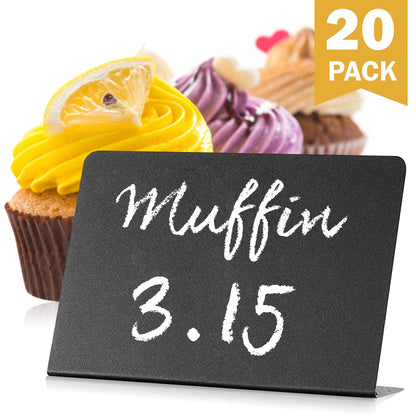 Mini Chalkboard Signs for Food 20 Pack   Small Chalkboard Food Signs for Party