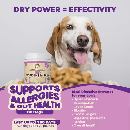 Probiotics for Dogs & Puppies–Extra Strength 9 Species 5 Billion CFU per Scoop