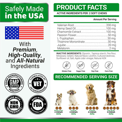 YUMA'S Hemp Calming Chews for Dogs   Advanced Dog Calming Treats   Dog Calming