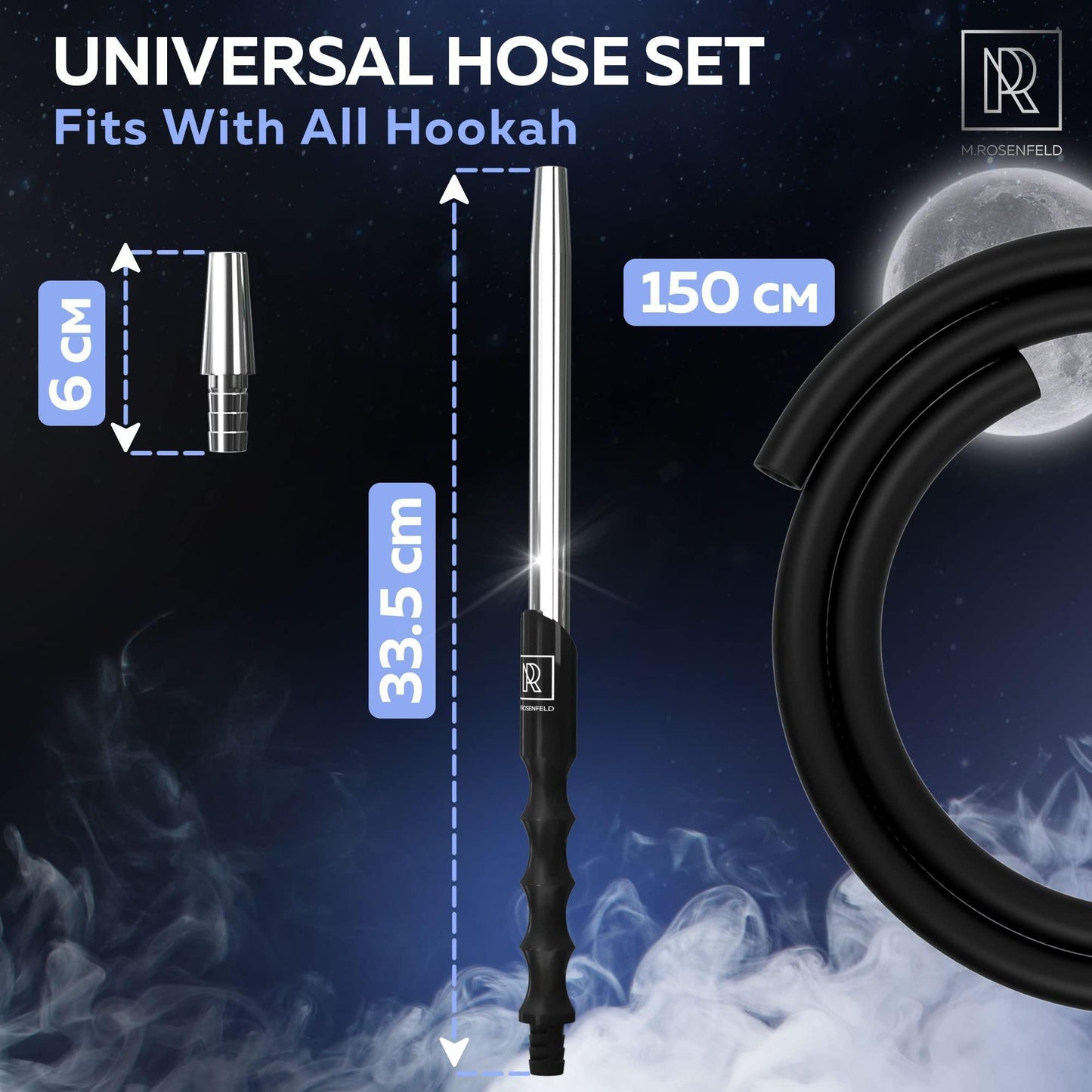 M. ROSENFELD Hookah Adapter & Mouthpiece   Cleanable Hookah Hose Silicone (60