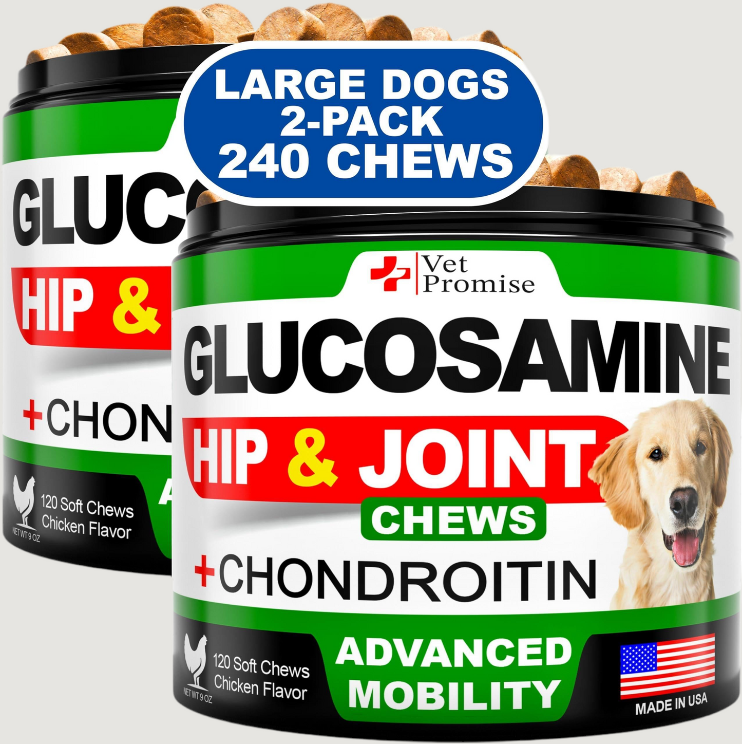 (2 Pack) Glucosamine for Dogs   Hip and Joint Chews