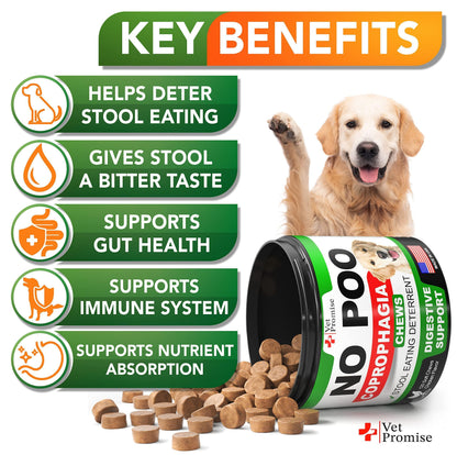 No Poo Chews   Coprophagia Stool Eating Deterrent for Dogs   Prevent Dog from