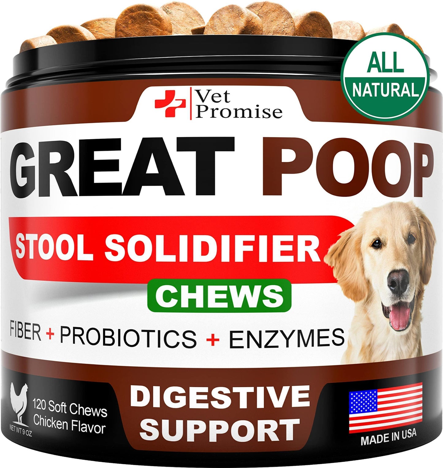 Great Poop Probiotics for Dogs   Dog Stool Softener   Fiber for Dogs Supplement