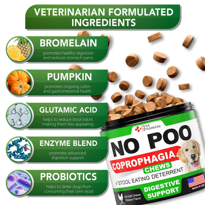 No Poo Chews   Coprophagia Stool Eating Deterrent for Dogs   Prevent Dog from